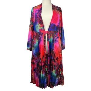 NWT TORRID Chiffon Long Sleeve Pleated Tie-Front Kimono